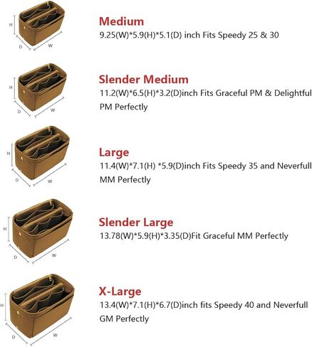 3 in 1 Felt Purse Organizer Insert Bag in Bag with a Bottle Holder Shaper in Kuwait