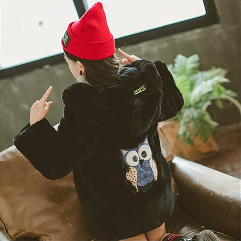 Miss Bei Girl's Winter Coat Kids Girls Spring Warm Fur Cartoon Coats Hooded Snowsuit Outerwear Jackets in Kuwait