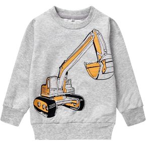 Akyzic Boys Sweatshirts Cotton Long Sleeve Crewneck Pullover Toddler Kids Winter Warm Shirt Sweater Tops 3t-8t in Saudi Arabia