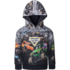 Monster Jam Zombie Grave Digger Megalodon Fleece Pullover Hoodie Toddler to Big Kid