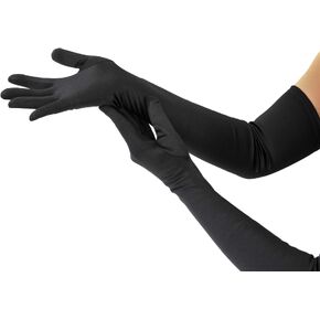 Nackiy 20in Women Long Black Gloves Elbow Length Red Gloves with Touchscreen Fingers for Hand Care, Moisturizing Red Gloves