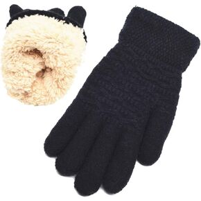 Women's Winter Warm Touch Screen Gloves Womens Thermal Cable Knit Wool Fleece Lined Gloves for Cold Weather