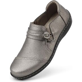 LAZYPOP Women's Classic Comfort Leather Loafers Cute Slip-Ons Casual Dress Shoes Lightweight Walking Flats Everyday Work Shoes