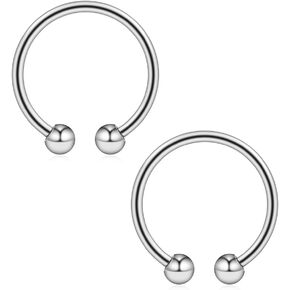 Ruifan 316L Surgical Steel Non-Piercing Fake Faux Clip On Septum Nose Hoop Ring Body Jewelry Piercing Unisex 20 Gauge 5/16"(8mm) 2-6PCS in Saudi Arabia