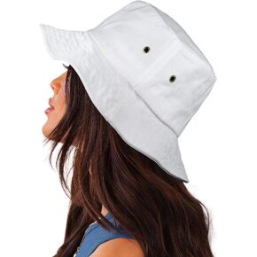 Camptrace Bucket Hat for Women Men Washed Cotton Bucket Hat Packable Sun Hats Summer Beach Hat with Detachable String Canvas