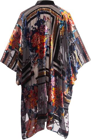 Velvet Kimonos for Women Cardigan Velvet Blazer Open Front Kimono Cover Up Without Tassel in Kuwait