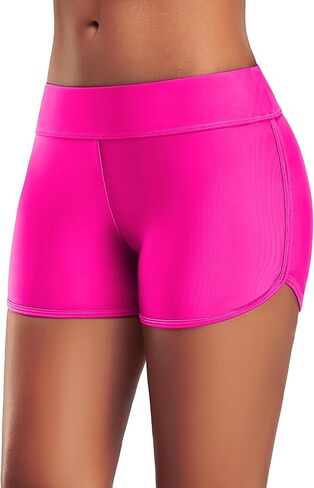 SOCIALA Women's Sporty Swim Shorts Stretchy Board Shorts Boyleg Swim Bottoms in Saudi Arabia