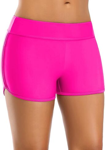 SOCIALA Women's Sporty Swim Shorts Stretchy Board Shorts Boyleg Swim Bottoms in Saudi Arabia