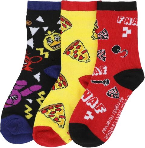Bioworld Five Nights At Freddy's Pizza Party Youth 3-Pair Crew Socks in Saudi Arabia