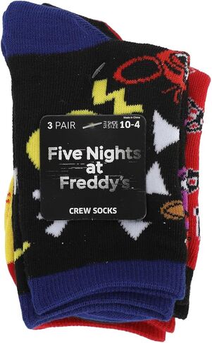 Bioworld Five Nights At Freddy's Pizza Party Youth 3-Pair Crew Socks in Saudi Arabia