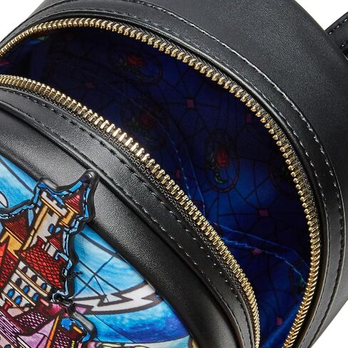 حقيبة كتف نسائية بحزام مزدوج من Loungefly Disney Princess Castle Series Belle، مقاس واحد، متعددة الألوان in Kuwait