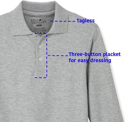 الزي المتعلم للأولاد 2T-20 قميص بيكيه بولو بأكمام طويلة in Kuwait