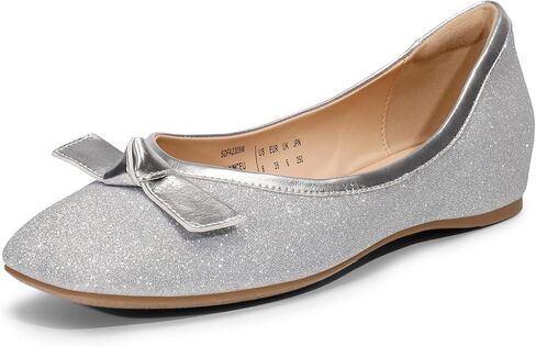 أحذية DREAM PAIRS النسائية ذات الكعب المنخفض، أحذية الزفاف المريحة ذات المقدمة المربعة وحجر الراين in Saudi Arabia