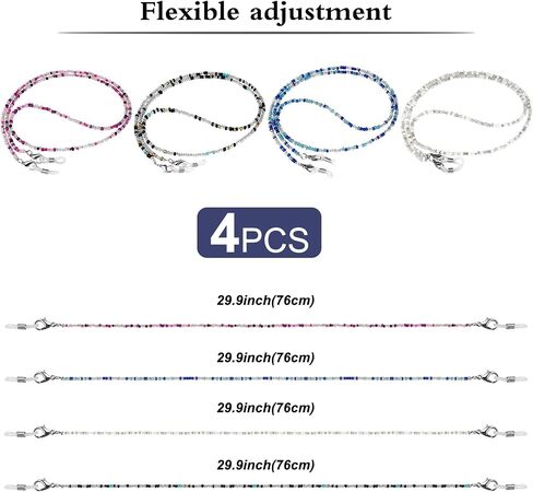 ONESING 4 Pcs Eyeglass Chains for Women Eyeglasses String Holder Glasses Strap Eyewear Chains Glasses Cord Lanyard Gifts in Saudi Arabia