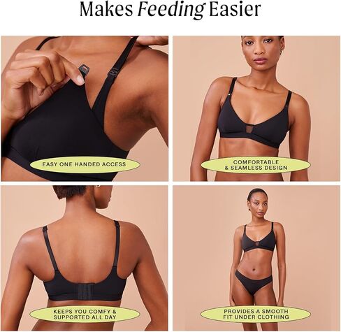 Pepper Nursing Wirefree Bra | Wireless Maternity Bra for Women | Drop-Down Cups with a One-Hand Clasp, Removable Pads in Kuwait