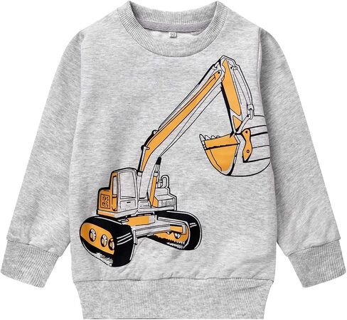 Akyzic Boys Sweatshirts Cotton Long Sleeve Crewneck Pullover Toddler Kids Winter Warm Shirt Sweater Tops 3t-8t in Kuwait