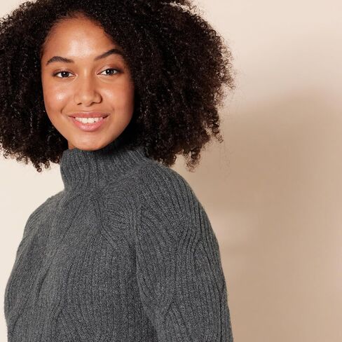 Amazon Essentials Women's Soft Touch Funnel Neck Cable Sweater in Saudi Arabia