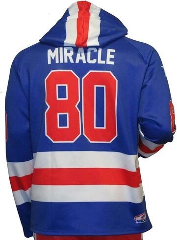 USA Hockey Miracle on Ice 1980 Jersey Adult Hoody | Quick Dry, Moisture Wicking Fabric | Officially Licensed by USA Hockey in Saudi Arabia