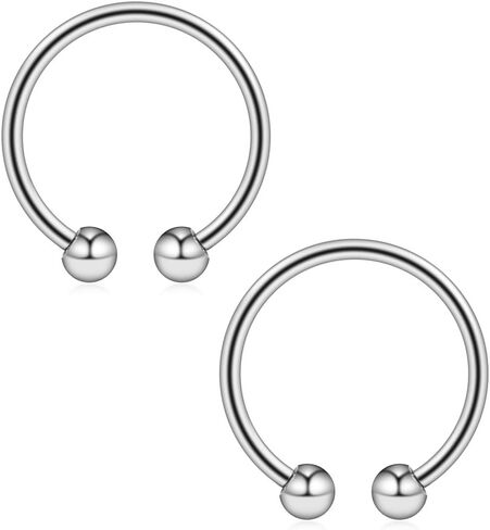 Ruifan 316L Surgical Steel Non-Piercing Fake Faux Clip On Septum Nose Hoop Ring Body Jewelry Piercing Unisex 20 Gauge 5/16"(8mm) 2-6PCS in Saudi Arabia