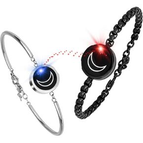 INOWL Long Distance Touch Bracelets, Couple Bracelets, Remote Intelligent Matching Couple Bracelets, Suitable for Long Distance Love Girlfriend Boyfriend to Convey Love and Thoughts of the Jewelry in Kuwait