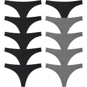 QOVOQ Seamless Thongs for Women,Breathable Womens Thongs Cotton Thongs for Women No Show Thong Underwear Women Pack in Kuwait
