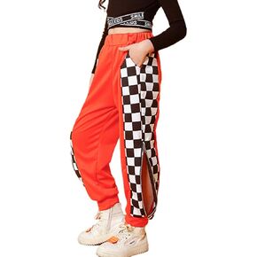 Rolanko Girls' Jogger Pants Active Kids Sweatpants with Pocket Hip Hop Streetwear Trousers 4-14 Years