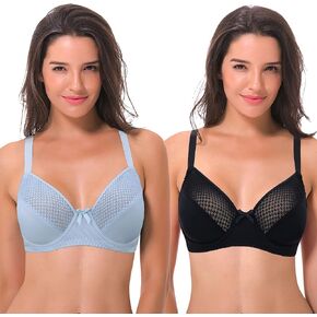 Curve Muse Women's Plus Size Unlined Minimizer Underwire Full Figure Bra-3Pack in Saudi Arabia
