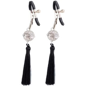 2PCS Fake Rings with Clamps Clip Adjustable Stainless Steel Non-Piercing Rings Dangle Faux Body Piercing Jewelry Gifts (Black Ball)