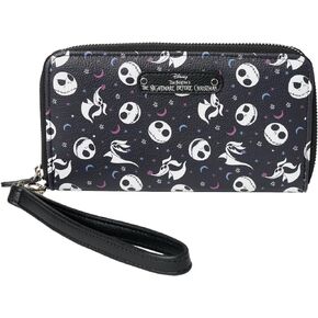 Disney Wallet Wristlet Zip Clutch Faux Leather (Jack Skellington Black)