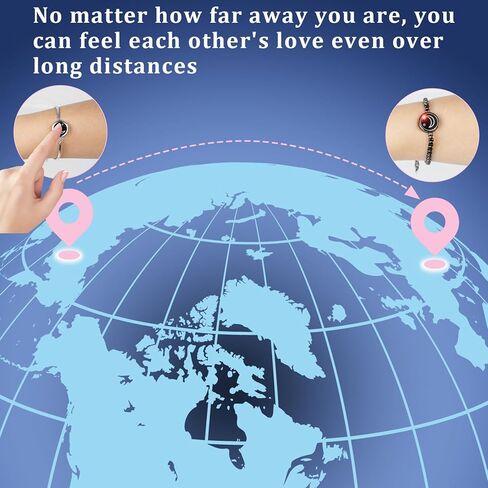 INOWL Long Distance Touch Bracelets, Couple Bracelets, Remote Intelligent Matching Couple Bracelets, Suitable for Long Distance Love Girlfriend Boyfriend to Convey Love and Thoughts of the Jewelry in Kuwait