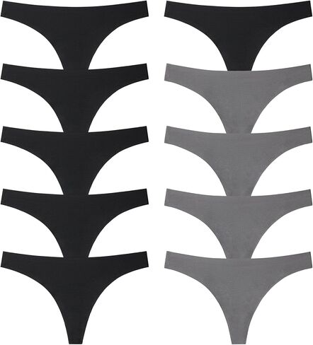 QOVOQ Seamless Thongs for Women,Breathable Womens Thongs Cotton Thongs for Women No Show Thong Underwear Women Pack in Kuwait