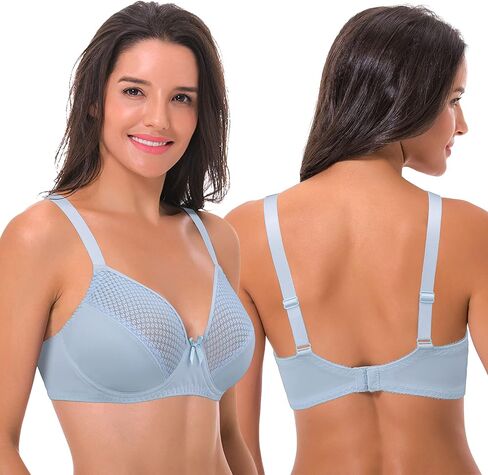 Curve Muse Women's Plus Size Unlined Minimizer Underwire Full Figure Bra-3Pack in Kuwait