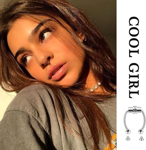 اف يو مجموعة اقراط انف وهمية 20 غرام للنساء والرجال والبنات، مجموعة حلقات انف مغناطيسية من الستانلس ستيل، مجوهرات صغيرة بدون ثقب in Kuwait