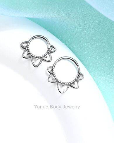 Mooncrush Jewelry 14K Fake Belly Button Ring 14G 2PCS 12MM White Gold Septum Ring in Saudi Arabia