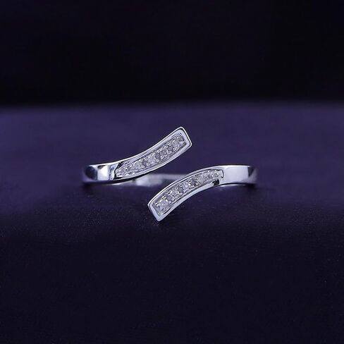 Round White Natural Diamond Accent 925 Sterling Silver Adjustable Bypass Toe Ring Jewelry For Womens in Saudi Arabia
