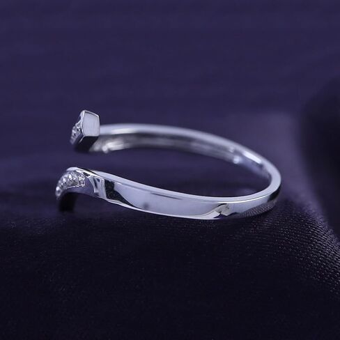 Round White Natural Diamond Accent 925 Sterling Silver Adjustable Bypass Toe Ring Jewelry For Womens in Saudi Arabia