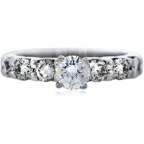 14k White Gold Round Brilliant Diamond Engagement Ring in Kuwait