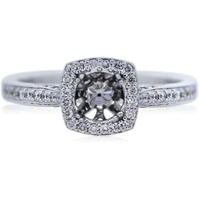 18k White Gold 0.23ctw Diamond Halo Set Engagement Ring Mounting in Kuwait