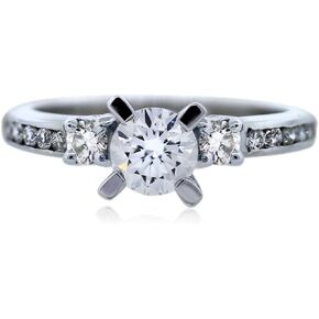18k White Gold GIA Certified Round Diamond Engagement Ring in Kuwait