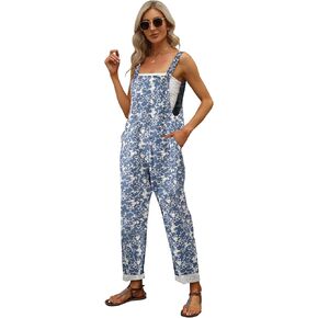 Gihuo Women's Fashion Baggy Loose Linen Overalls Jumpsuit in Kuwait