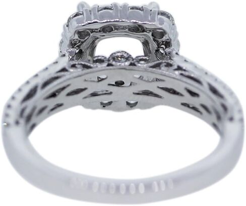 18k White Gold Diamond Halo Set Engagement Ring Mounting in Kuwait