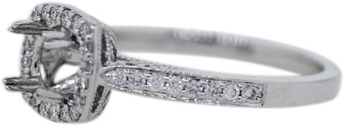 18k White Gold Diamond Halo Set Engagement Ring Mounting in Kuwait