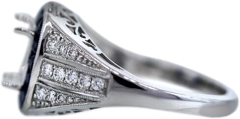 Platinum Sapphire and Diamond Four Prong Ring Mounting in Kuwait