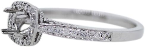 18k White Gold 0.23ctw Diamond Halo Set Engagement Ring Mounting in Kuwait