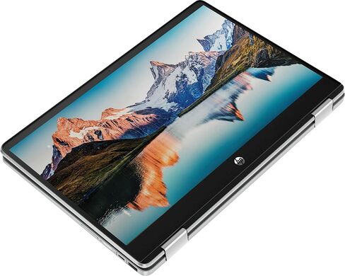 لابتوب اتش بي كروم بوك 2 في 1 قابل للتحويل 2022، شاشة لمس 14 انش HD IPS، معالج انتل سيليرون حتى 2.75GHz، ذاكرة RAM 4GB، SSD 32GB، واي فاي الجيل السادس فائق السرعة، نظام تشغيل كروم (مجدد) (فضي) in Kuwait