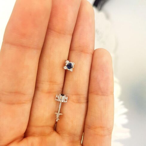 مجموعة Dazzlingrock 14K أحجار كريمة للأميرة وأقراط دائرية من الماس الأبيض للسيدات على شكل مربع، من الذهب الأبيض in Kuwait