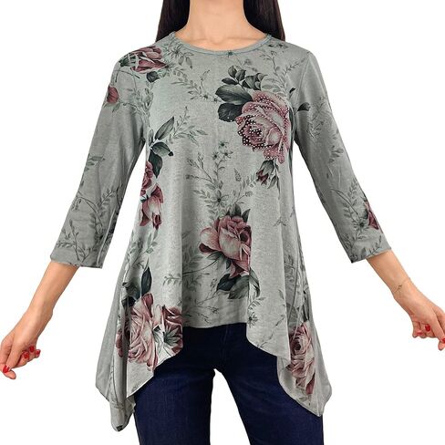 Brittany Black Women’s Printed Floral Knitted Shirt in Kuwait