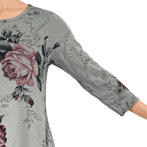Brittany Black Women’s Printed Floral Knitted Shirt in Kuwait