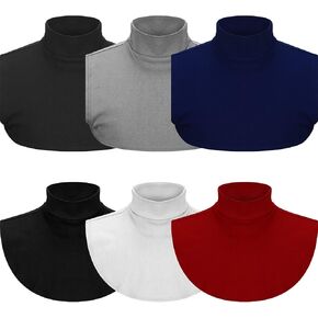 6 Pieces Fake Turtleneck Dickey Collars Half Top Mock Blouse Collar Neck False Turtleneck Neck for Women Girls