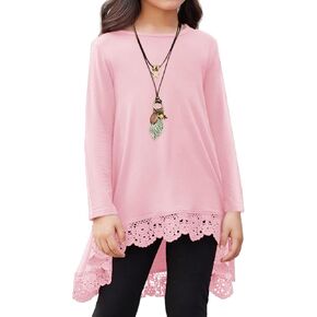 Arshiner Girls Tunic Tops Casual Basic Loose Soft Swing Pullover Long Blouse T-Shirt Tee